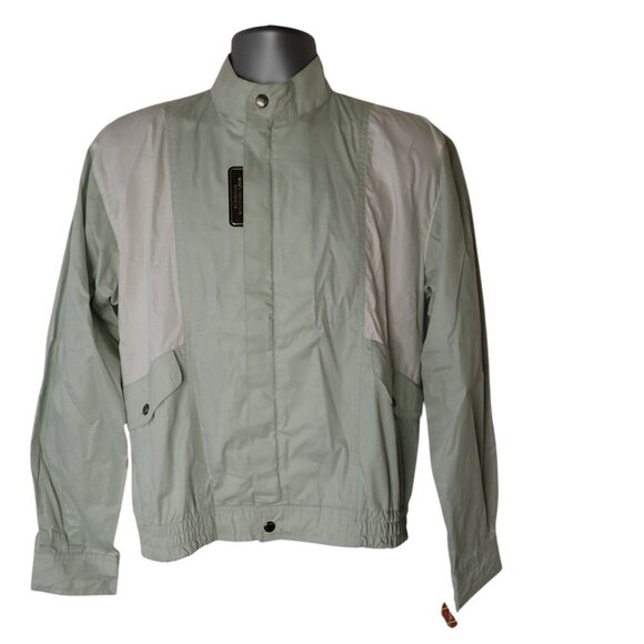 McGregor Vintage Winbreaker Jacket Mens M Green‎ Preppy NEW w/ Tags Zip 90's - Picture 1 of 11